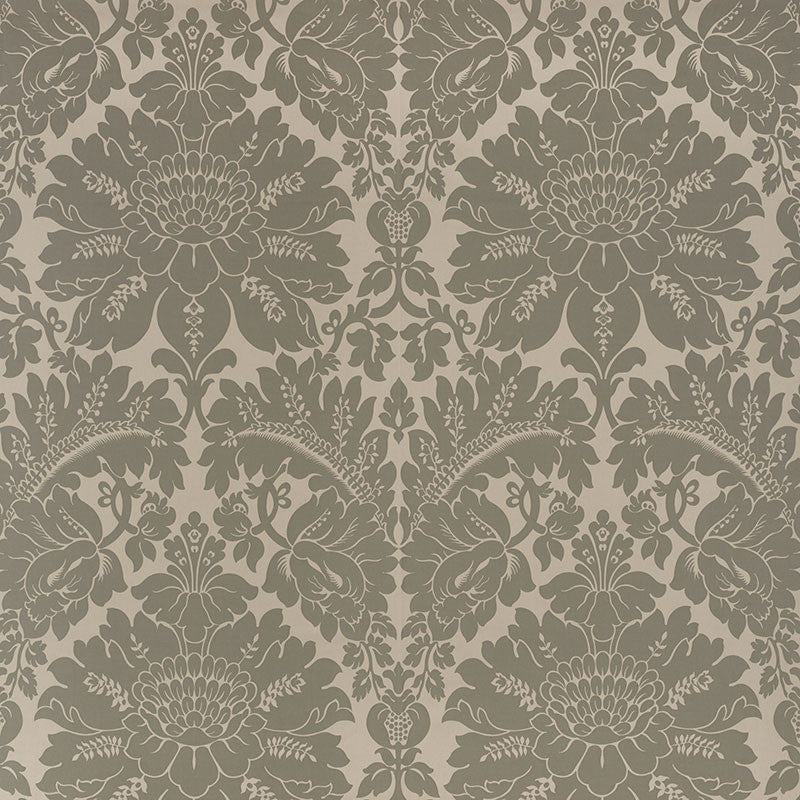 Maggiore Damasco Moonstone 71283 by Schumacher Designer Fabric DAMASCO See Sample ITALY - </p><p>Repeat: Horizontal: 26" (66CM) and Vertical: 31 3/4" (81CM) 54 1/2" (138CM) - Swanky Fabrics -