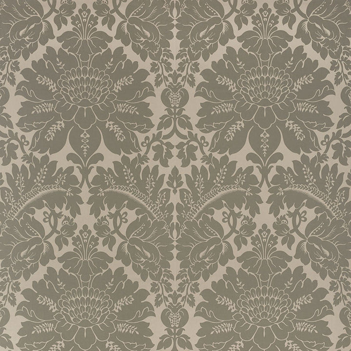Maggiore Damasco Moonstone 71283 by Schumacher Designer Fabric DAMASCO COTTON 100% ITALY </p><p>Repeat: Horizontal: 26" (66CM) and Vertical: 31 3/4" (81CM) 54.5 - Swanky Fabrics -