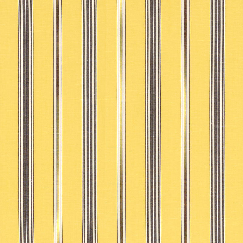 Coco Stripe Yellow 71294 by Schumacher Designer Fabric ESSENTIALS: STRIPES II See Sample INDIA - </p><p>Repeat: Horizontal: 4 1/2" (12CM) and Vertical: - 55 3/4" (142 CM) - Swanky Fabrics -