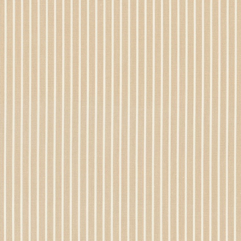 Edie Stripe Sand 71301 by Schumacher Designer Fabric ESSENTIALS: CLASSIC STRIPES See Sample INDIA - </p><p>Repeat: Horizontal: 3/8" (1CM) and Vertical: - 55" (140CM) - Swanky Fabrics -