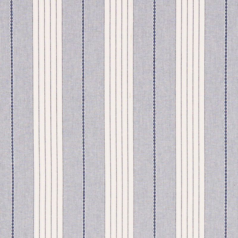Audrey Stripe Navy 71370 by Schumacher Designer Fabric ESSENTIALS: STRIPES II COTTON 100% INDIA </p><p>Repeat: Horizontal: 4 3/4" (12CM) and Vertical: 54 - Swanky Fabrics -