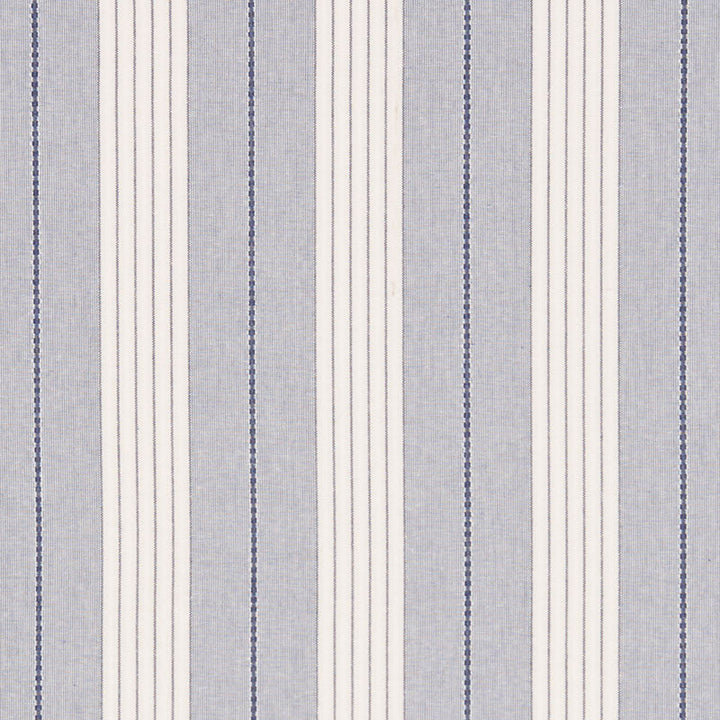 Audrey Stripe Navy 71370 by Schumacher Fabric Schumacher Fabric Audrey Stripe Navy 71370Fabric COTTON 100% INDIA </p><p>Repeat: H: HORZ. 4 3/4" (12CM) , V: 54 - Fabric Carolina -