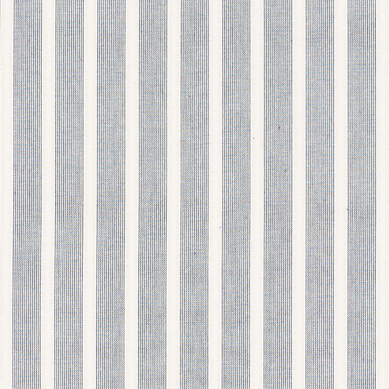Jean Stripe Navy 71381 by Schumacher Designer Fabric ESSENTIALS: STRIPES II See Sample INDIA - </p><p>Repeat: Horizontal: 1" (3CM) and Vertical: - 54" (137 CM) - Swanky Fabrics -