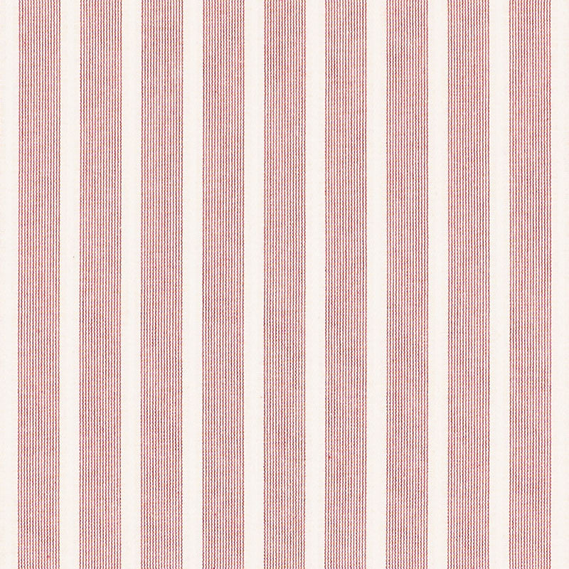 Jean Stripe Red 71382 by Schumacher Designer Fabric ESSENTIALS: STRIPES II See Sample INDIA - </p><p>Repeat: Horizontal: 1" (3CM) and Vertical: - 54" (137 CM) - Swanky Fabrics -