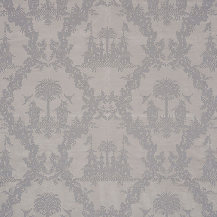Chinoiserie Royale Platinum 71831 by Schumacher Fabric Schumacher Fabric Chinoiserie Royale Platinum 71831Fabric LINEN 76% INDIA </p><p>Repeat: H: HORZ. 27 1/2" (70CM) , V: VERT. 26 1/4" (67CM) 55 - Fabric Carolina -