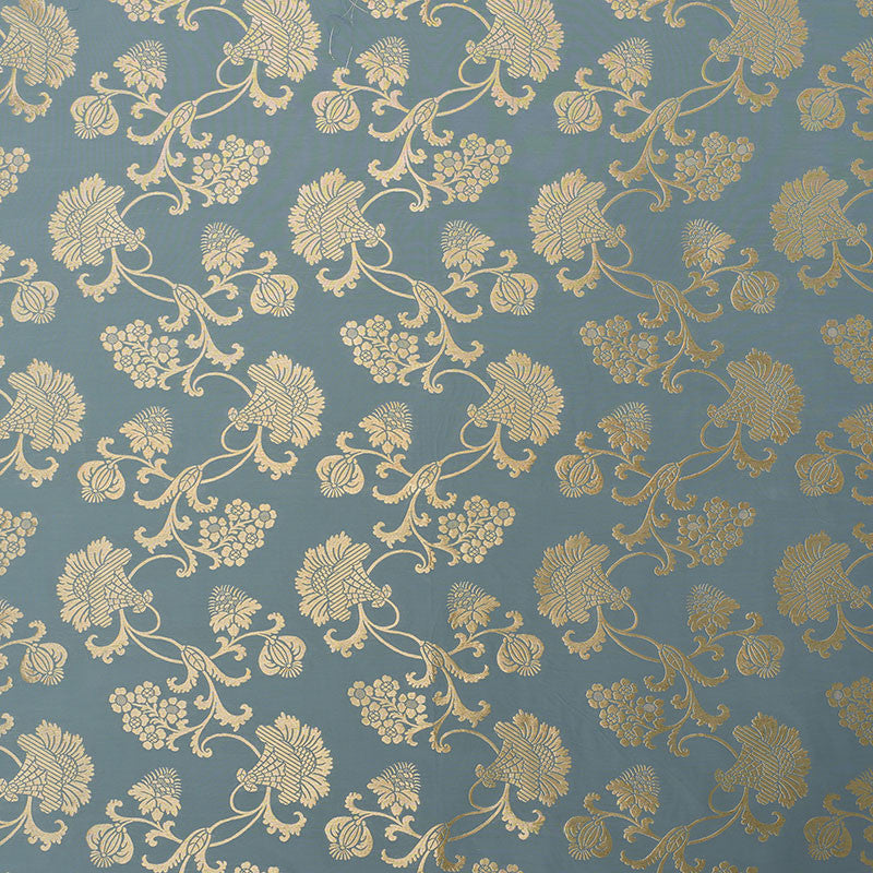 Margaux Ciel Shimmer 71842 by Schumacher Designer Fabric Schumacher-Classics 42% Cotton, 38% Lurex, 20% Silk - Horizontal: 32 and Vertical: VERT 49 51 - Swanky Fabrics -