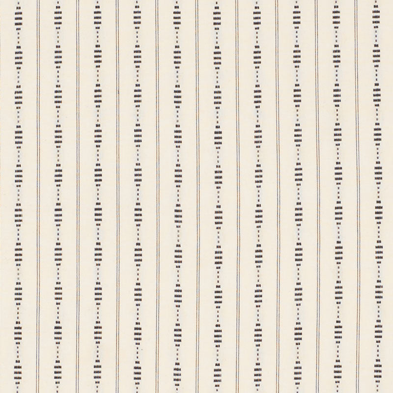 Rania Stripe Black 71900 by Schumacher Designer Fabric CARAVANNE COTTON 100% INDIA </p><p>Repeat: Horizontal: 1 1/2" (4CM) and Vertical: 1 1/2" (4CM) 54 - Swanky Fabrics -