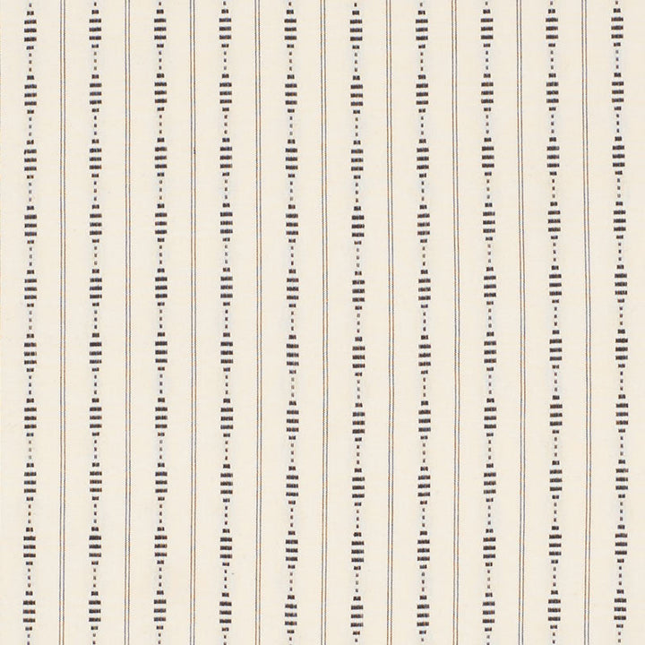 Rania Stripe Black 71900 by Schumacher Designer Fabric CARAVANNE COTTON 100% INDIA </p><p>Repeat: Horizontal: 1 1/2" (4CM) and Vertical: 1 1/2" (4CM) 54 - Swanky Fabrics -