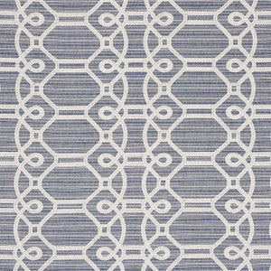 Schumacher Fabric Ziz Embroidery Blue 71930