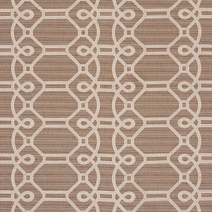 Ziz Embroidery Mocha 71932 by Schumacher Designer Fabric Caravanne 77% Cotton, 23% Polyester` Martindale 25,000 Horizontal: 17.5 and Vertical: 6.25 53.25 - Swanky Fabrics -