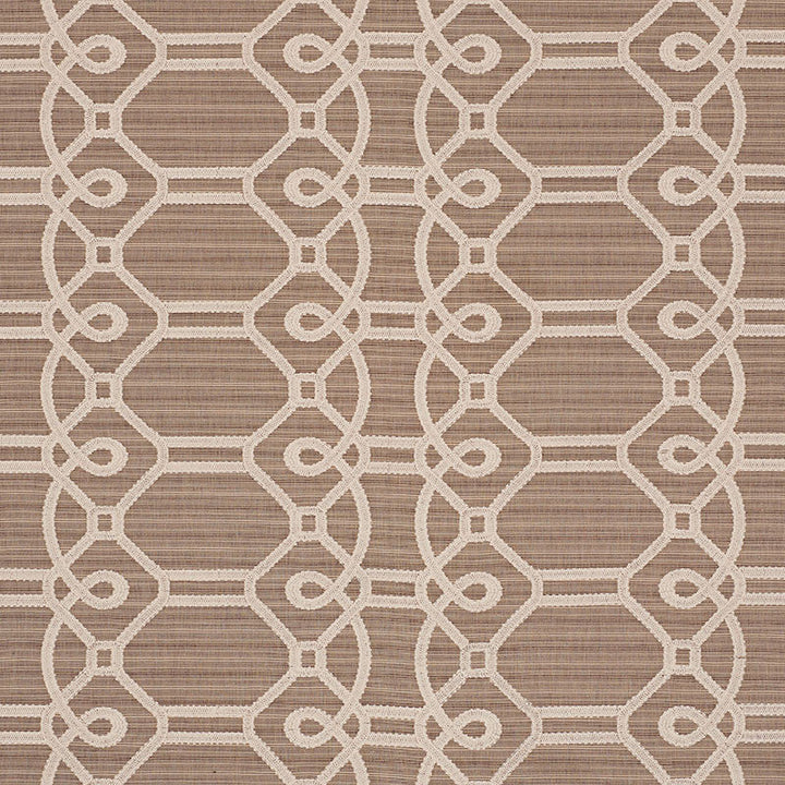 Ziz Embroidery Mocha 71932 by Schumacher Designer Fabric CARAVANNE COTTON 77% POLYESTER` 23% INDIA MARTINDALE 25,000 </p><p>Repeat: Horizontal: 17 1/2" (44CM) and Vertical: 6 1/4" (16CM) 53.25 - Swanky Fabrics -