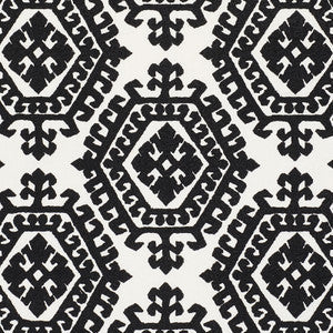 Schumacher Fabric Omar Embroidery Black 71942