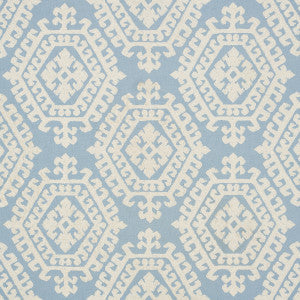 Schumacher Fabric Omar Embroidery Sky 71945