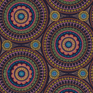Schumacher Fabric Idris Embroidery Navy & Multi 71950