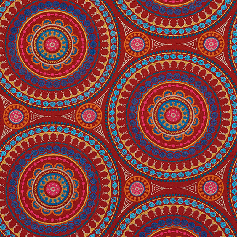 Idris Embroidery Red & Multi 71951 by Schumacher Fabric Schumacher Fabric Idris Embroidery Red & Multi 71951Fabric LINEN 40% INDIA </p><p>Repeat: H: HORZ. 25" (64CM) , V: VERT. 15" (38CM) 52 - Fabric Carolina -