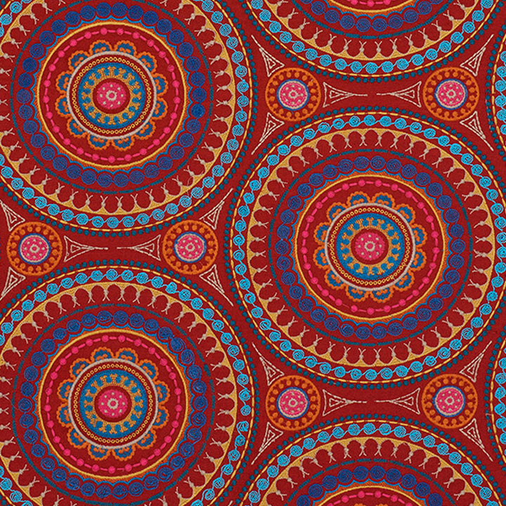 Idris Embroidery Red & Multi 71951 by Schumacher Fabric Schumacher Fabric Idris Embroidery Red & Multi 71951Fabric LINEN 40% INDIA </p><p>Repeat: H: HORZ. 25" (64CM) , V: VERT. 15" (38CM) 52 - Fabric Carolina -