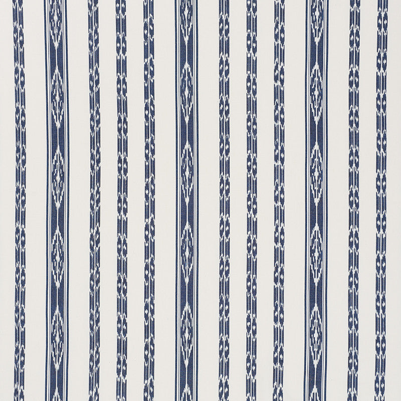 Mariam Ikat Navy 71980 by Schumacher Designer Fabric Caravanne 100% Cotton - Horizontal: 13.5 and Vertical: 8 54 - Swanky Fabrics -