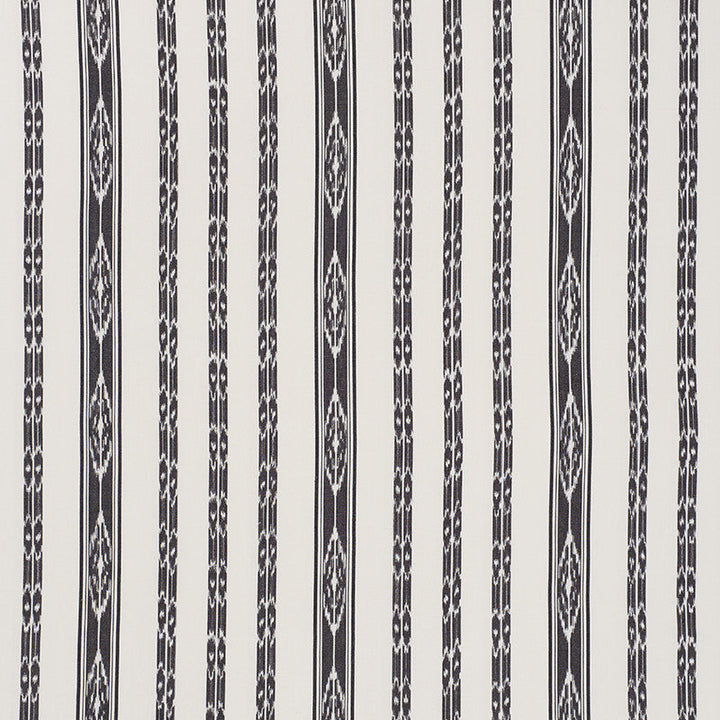 Mariam Ikat Black 71982 by Schumacher Designer Fabric Caravanne 100% Cotton - Horizontal: 13.5 and Vertical: 8 54 - Swanky Fabrics -
