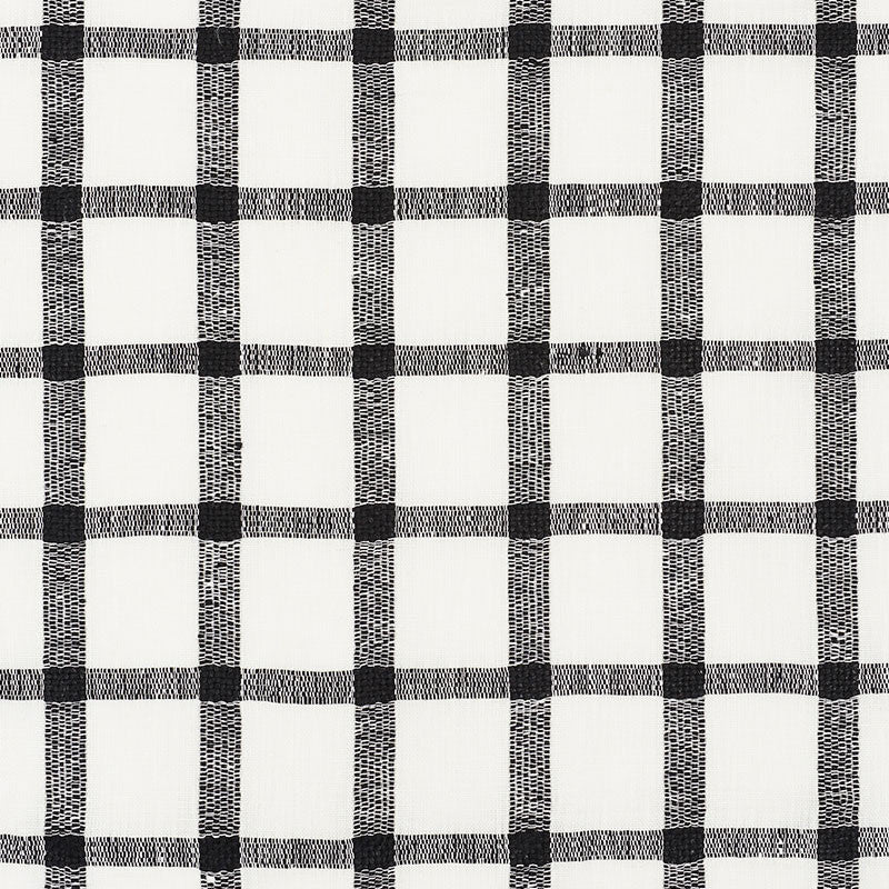 Pauline Check Casement Blackwork 72070 by Schumacher Designer Fabric VOGUE LIVING LINEN 100% INDIA </p><p>Repeat: Horizontal: 2" (5CM) and Vertical: 2" (5CM) 53 - Swanky Fabrics -