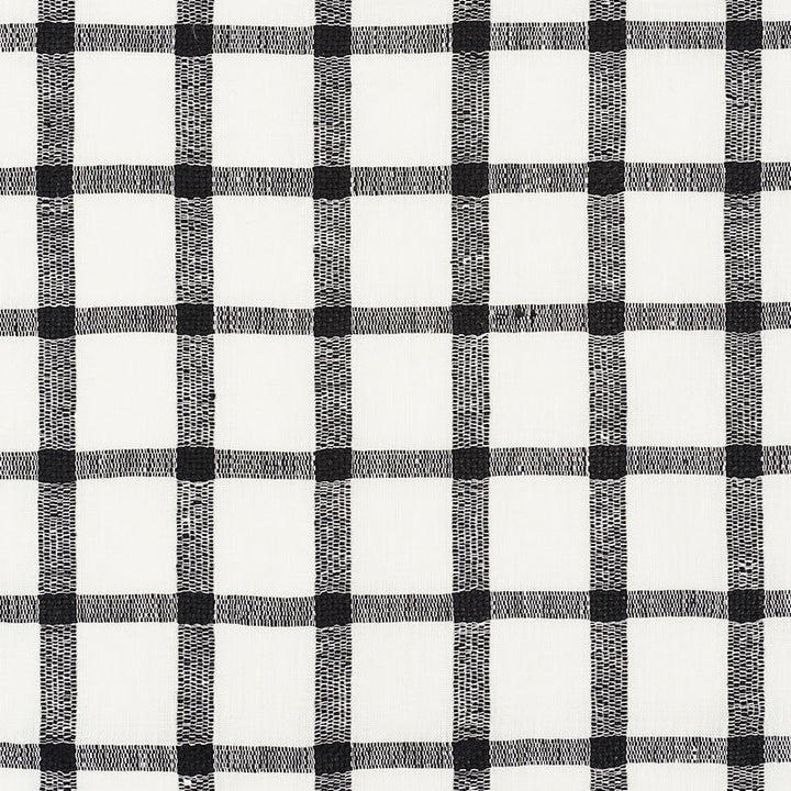 Pauline Check Casement Blackwork 72070 by Schumacher Designer Fabric VOGUE LIVING See Sample INDIA - </p><p>Repeat: Horizontal: 2" (5CM) and Vertical: 2" (5CM) 53" (135CM) - Swanky Fabrics -