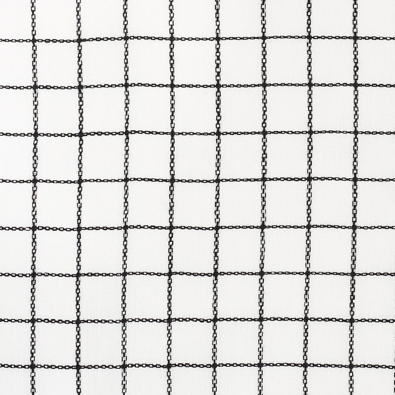 Agnes Sheer Blackwork 72082 by Schumacher Designer Fabric Vogue-Living 100% Linen - Horizontal: 1.25 and Vertical: 1.25 55 - Swanky Fabrics -