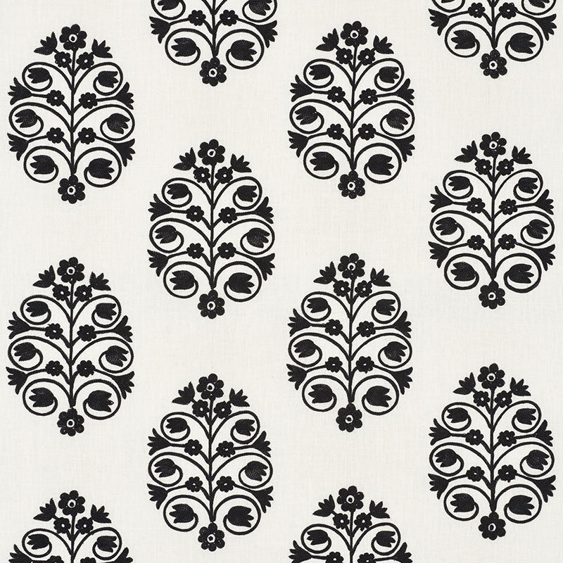 Talitha Embroidery Blackwork 72090 by Schumacher Fabric Schumacher Fabric Talitha Embroidery Blackwork 72090Fabric LINEN 70% INDIA </p><p>Repeat: H: HORZ. 12 1/2" (32CM) , V: VERT. 10 1/4" (26CM) 50 - Fabric Carolina -
