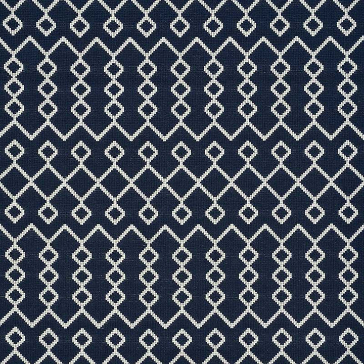 Bricolette Navy 72110 by Schumacher Designer Fabric Essentials-Midscale-Upholstery-Fabrics 78% Cotton, 19% Polyester, 3% Nylon Wyzenbeek 30,000 Horizontal: 1.75 and Vertical: 9.5 54.5 - Swanky Fabrics -