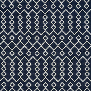 Schumacher Fabric Bricolette Navy 72110
