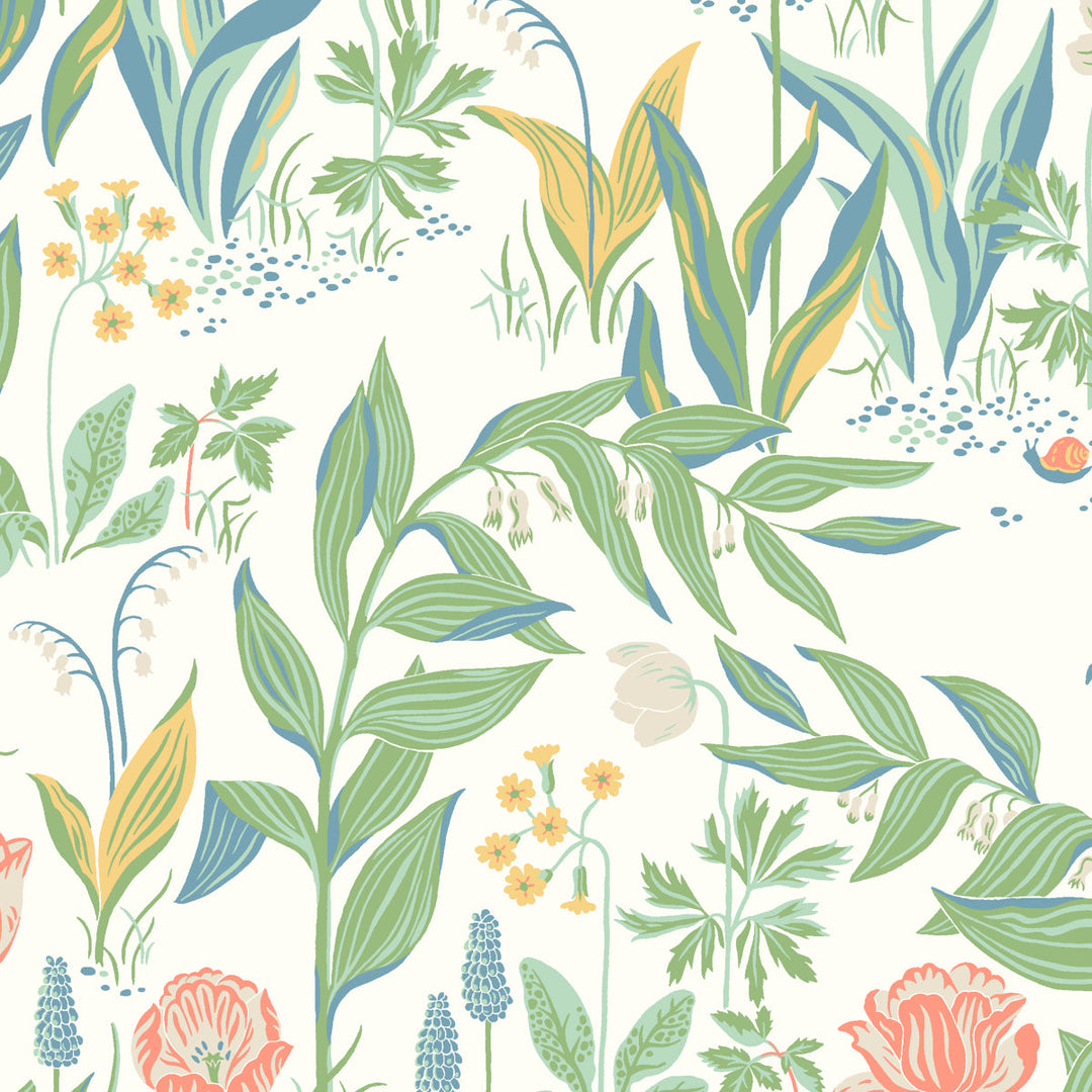 Schumacher Wallcovering Spring Garden - Ivory Multi