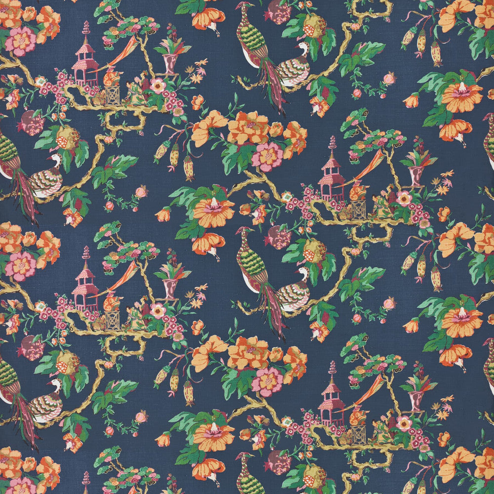 7224-4 Oriental Sage by Bassett Mcnab Designer Fabric BASSETT MCNAB PRINTS 65%LIN 26%COT 9%NYL UK Horizontal: 54.000 and Vertical: 25.250 54 in - Swanky Fabrics -