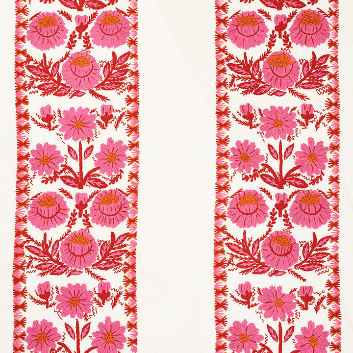 Marguerite Embroidery Blossom 72331 by Schumacher Designer Fabric ONCE UPON A TIME See Sample INDIA - </p><p>Repeat: Horizontal: 25" (64CM) and Vertical: 22" (56CM) 54" (137CM) - Swanky Fabrics -