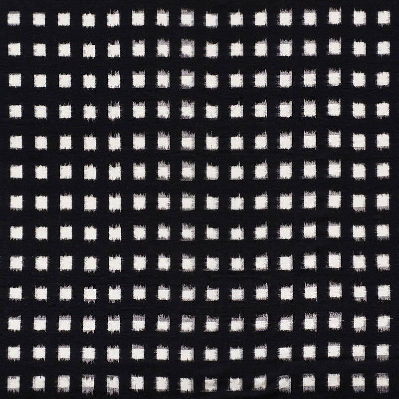 Heiho Ikat Black 72351 by Schumacher Designer Fabric MINGEI See Sample INDIA - </p><p>Repeat: Horizontal: 1 1/2" (3CM) and Vertical: 1 3/4" (4CM) 43 1/2" (110CM) - Swanky Fabrics -