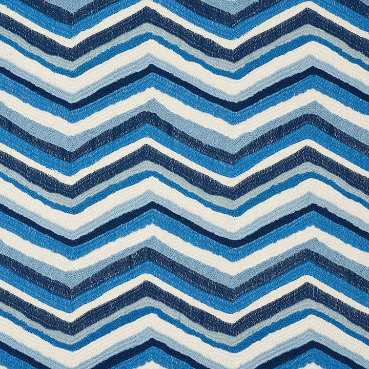 Shasta Embroidery Blue 72471 by Schumacher Designer Fabric Open-Sky 73% Cotton, 27% Polyester Martindale 50,000 Horizontal: 8.5 and Vertical: 7.5 52 - Swanky Fabrics -