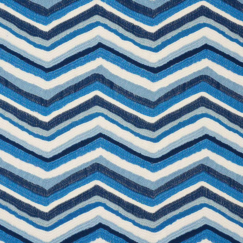 Shasta Embroidery Blue 72471 by Schumacher Designer Fabric OPEN SKY See Sample INDIA - </p><p>Repeat: Horizontal: 8 1/2" (22CM) and Vertical: 7 1/2" (19CM) 52" (132CM) - Swanky Fabrics -