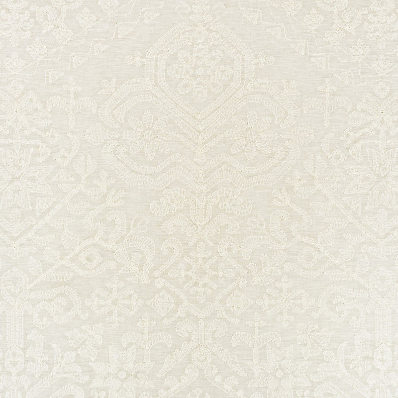Camilla Sheer Ivory 72660 by Schumacher Designer Fabric SHEERS & CASEMENTS III See Sample INDIA - </p><p>Repeat: Horizontal: 21 3/4" (55CM) and Vertical: 31 1/4" (79CM) 52 1/2" (133 CM) - Swanky Fabrics -
