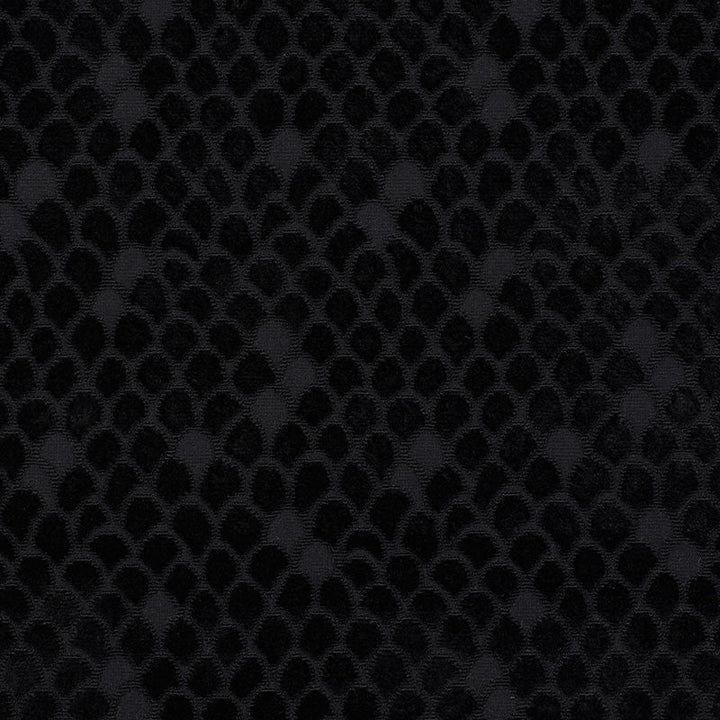 Esther Velvet Onyx 72773 by Schumacher Designer Fabric CUT & PATTERNED VELVETS VISCOSE 80% COTTON 17% BELGIUM MARTINDALE 35,000 </p><p>Repeat: Horizontal: 13 1/2" (34CM) and Vertical: 11" (28CM) 54 - Swanky Fabrics -