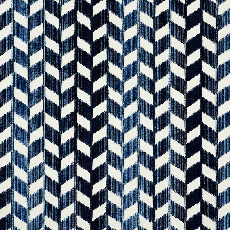 Chevron Strie Velvet Lapis 72811 by Schumacher Designer Fabric CUT & PATTERNED VELVETS POLYESTER 55% COTTON 45% INDIA MARTINDALE 60,000 </p><p>Repeat: Horizontal: 26 1/2" (67CM) and Vertical: 2 1/4" (6CM) 53.5 - Swanky Fabrics -