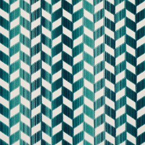 Schumacher Fabric Chevron Strie Velvet Peacock 72813