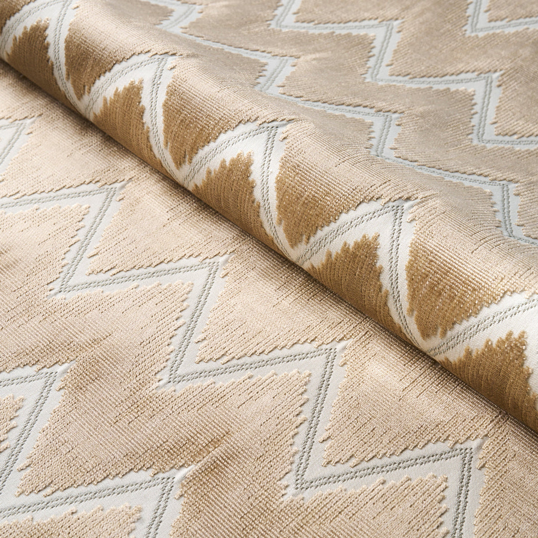 Schumacher Fabric Chevron Velvet - Gold