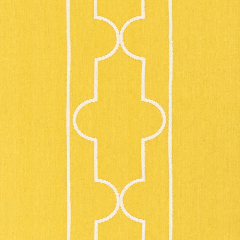 Limitless Lattice Yellow 73072 by Schumacher Designer Fabric ORIENT EXPRESS COTTON 48% LINEN 39% INDIA MARTINDALE 39,000 </p><p>Repeat: Horizontal: 30" (76CM) and Vertical: 15 1/4" (39CM) 57.5 - Swanky Fabrics -