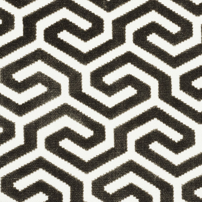 Ming Fret Velvet Taupe 73101 by Schumacher Fabric Schumacher Fabric Ming Fret Velvet Taupe 73101Fabric COTTON 54% UNITED STATES OF AMERICA </p><p>Repeat: H: HORZ. 3 3/4" (10CM) , V: VERT. 3 1/8" (8CM) 50 - Fabric Carolina -