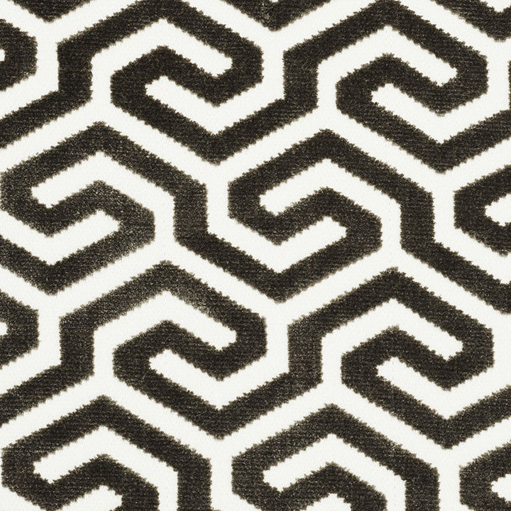 Ming Fret Velvet Taupe 73101 by Schumacher Designer Fabric CUT & PATTERNED VELVETS COTTON 54% VISCOSE 46% UNITED STATES OF AMERICA WYZENBEEK 50,000 </p><p>Repeat: Horizontal: 3 3/4" (10CM) and Vertical: 3 1/8" (8CM) 50 - Swanky Fabrics -