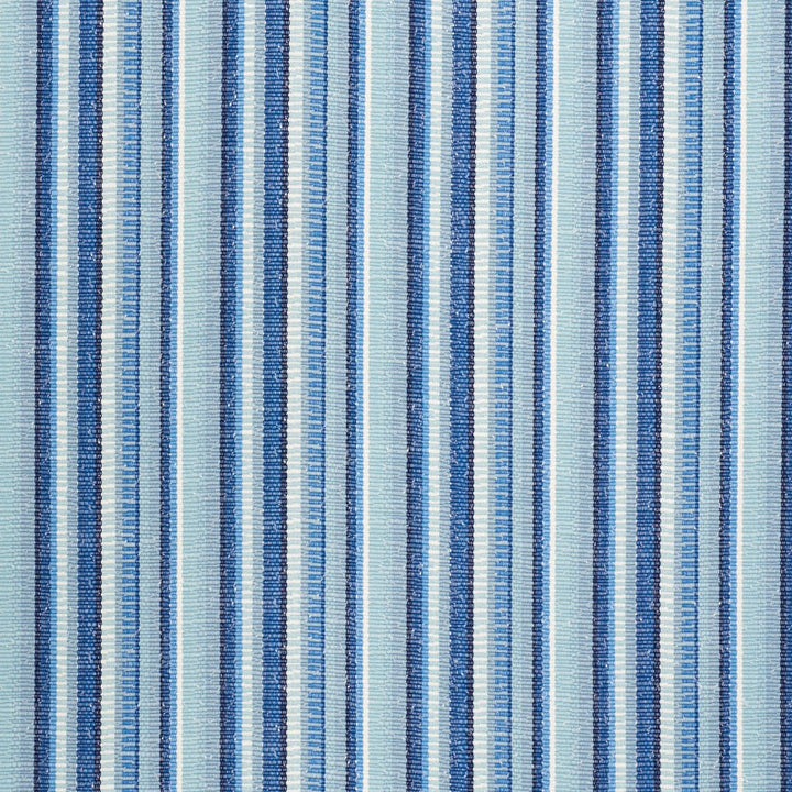 Primavera Stripe Sea 73112 by Schumacher Designer Fabric INDOOR/OUTDOOR II: PRINTS & WOVENS See Sample FRANCE HEAVY DUTY </p><p>Repeat: Horizontal: 3 3/8" (9CM) and Vertical: - 55 1/4" (140CM) - Swanky Fabrics -