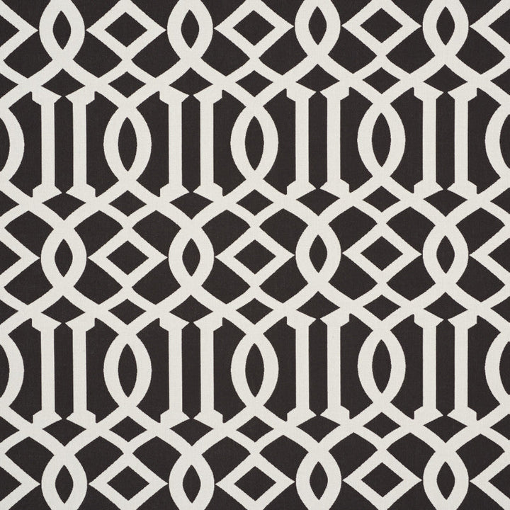 Imperial Trellis Indoor/Outdoor Black 73162 by Schumacher Designer Fabric Indooroutdoor-Ii-Prints-Wovens 100% Polyester Wyzenbeek 30,000 Horizontal: 7 and Vertical: 12.25 54.75 - Swanky Fabrics -