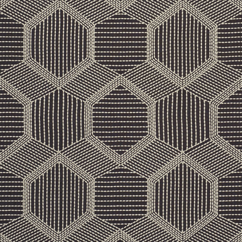 Tortuga Embroidery Black 73202 by Schumacher Designer Fabric AU NATUREL POLYESTER 60% VISCOSE 40% INDIA </p><p>Repeat: Horizontal: 12 1/4" (31CM) and Vertical: 14 3/4" (37CM) 49.5 - Swanky Fabrics -