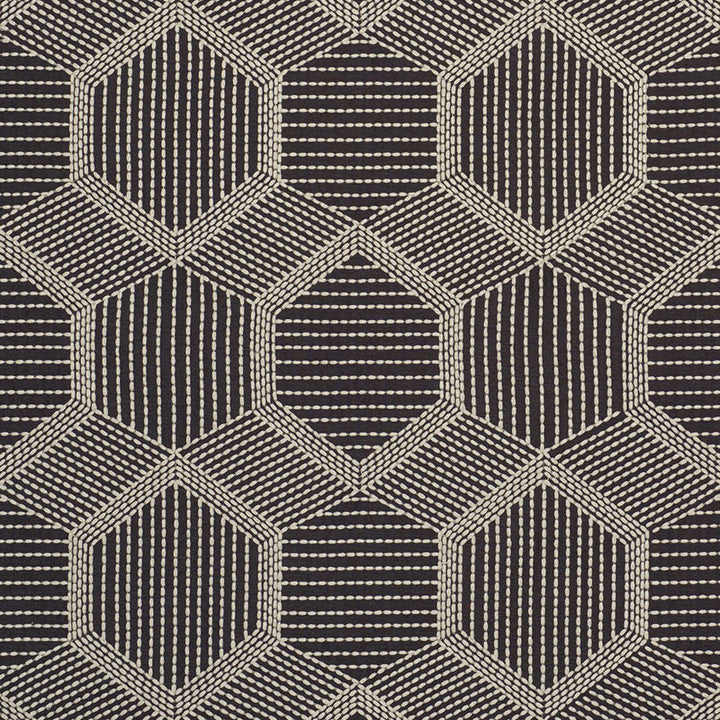 Tortuga Embroidery Black 73202 by Schumacher Designer Fabric AU NATUREL POLYESTER 60% VISCOSE 40% INDIA </p><p>Repeat: Horizontal: 12 1/4" (31CM) and Vertical: 14 3/4" (37CM) 49.5 - Swanky Fabrics -