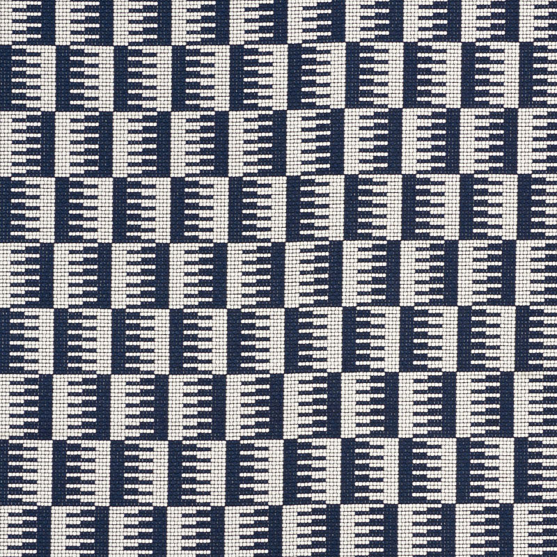 Dovetail Navy 73320 by Schumacher Designer Fabric INDOOR/OUTDOOR II: PRINTS & WOVENS See Sample BELGIUM HEAVY DUTY </p><p>Repeat: Horizontal: 1 1/2" (4CM) and Vertical: 3 1/4" (8CM) 57" (145 CM) - Swanky Fabrics -
