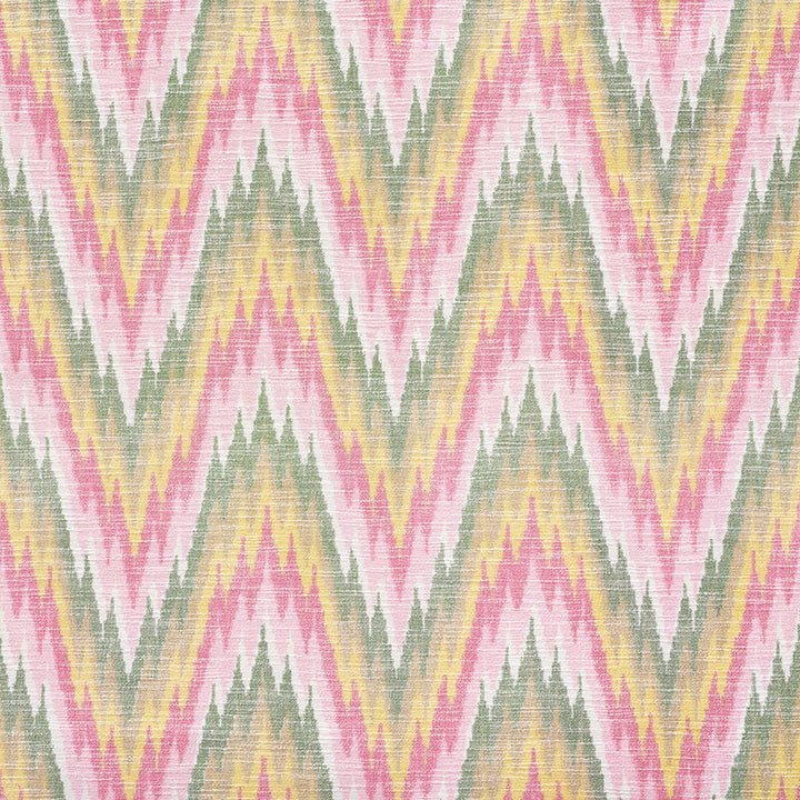 Ibiza Flamestitch Spring 73461 by Schumacher Fabric Schumacher Fabric Ibiza Flamestitch Spring 73461Fabric COTTON 100% INDIA </p><p>Repeat: H: HORZ. 8 3/4" (22CM) , V: VERT. 8" (20CM) 53 - Fabric Carolina -