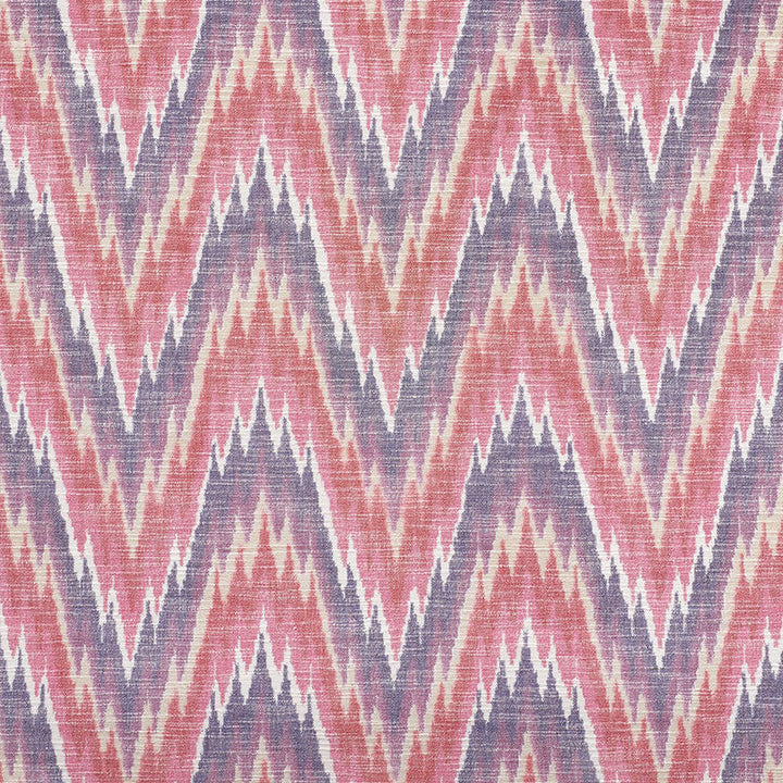 Ibiza Flamestitch Berry 73462 by Schumacher Designer Fabric HAPPY TOGETHER COTTON 100% INDIA </p><p>Repeat: Horizontal: 8 3/4" (22CM) and Vertical: 8" (20CM) 53 - Swanky Fabrics -