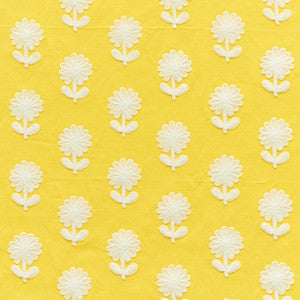 Schumacher Fabric Paley Embroidery Yellow 73480